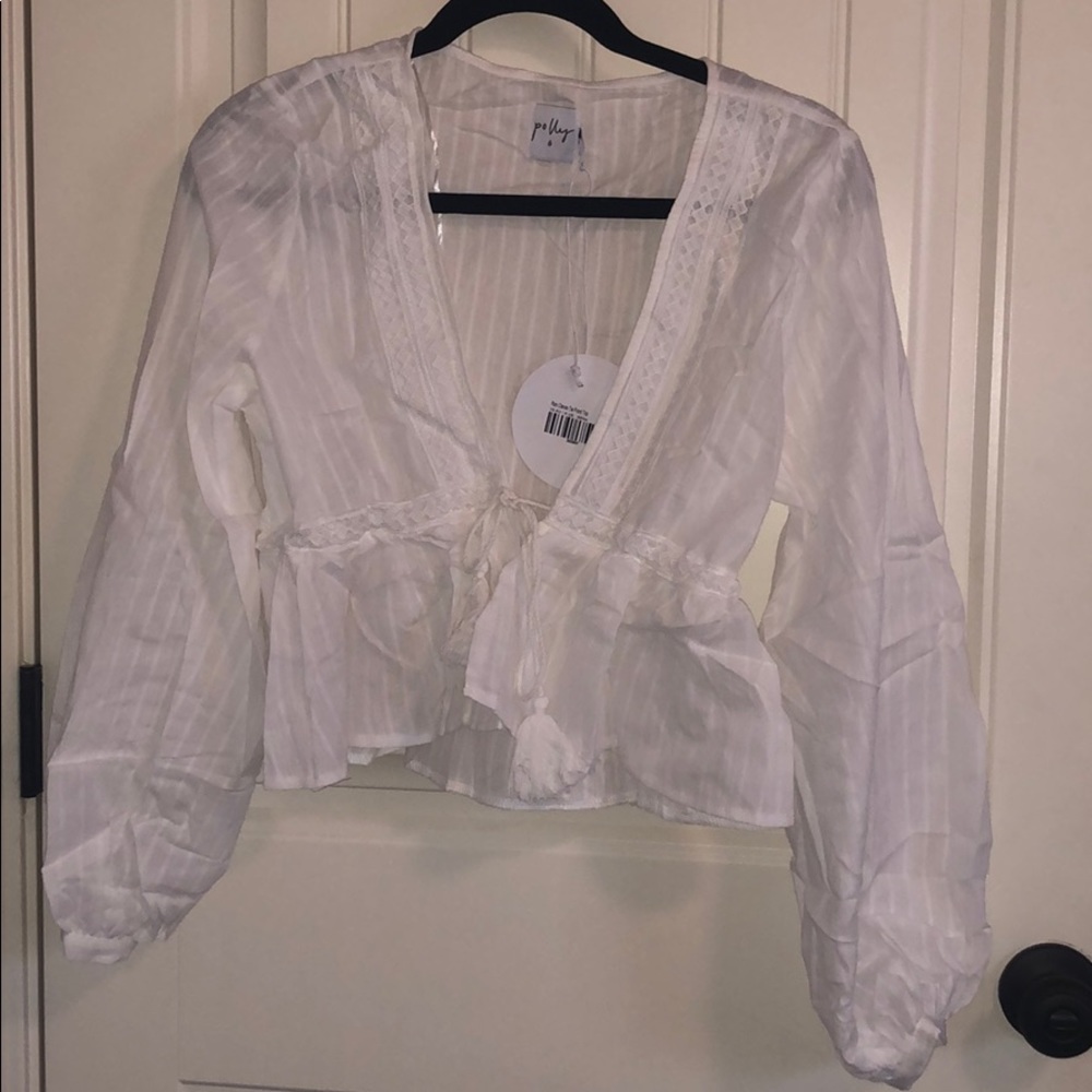 Princess Polly Rain Dance Tie front top White